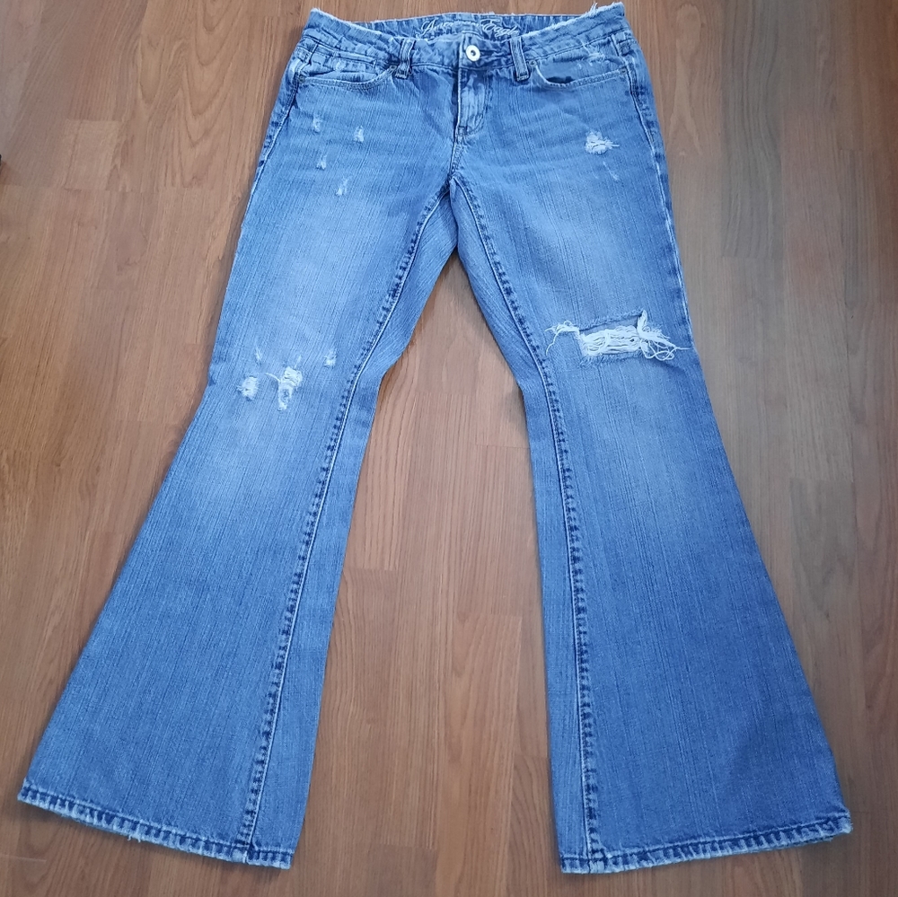 American Eagle Real Flare Distressed Jeans